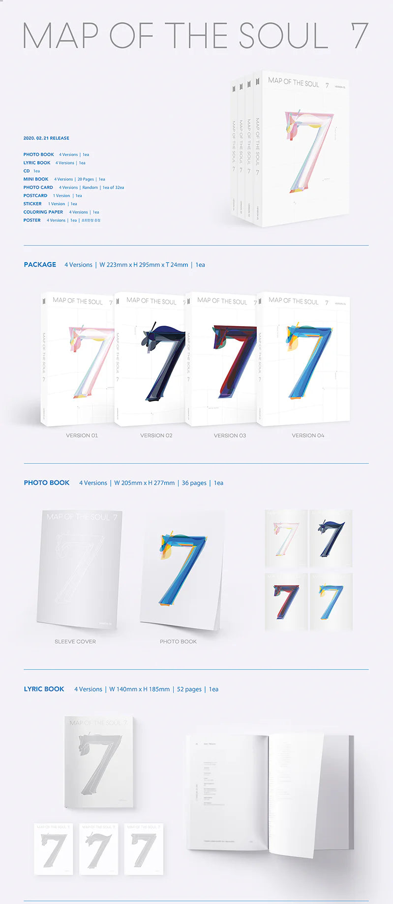 BTS 4th Full Album "Map of the Soul: 7" ver. 01