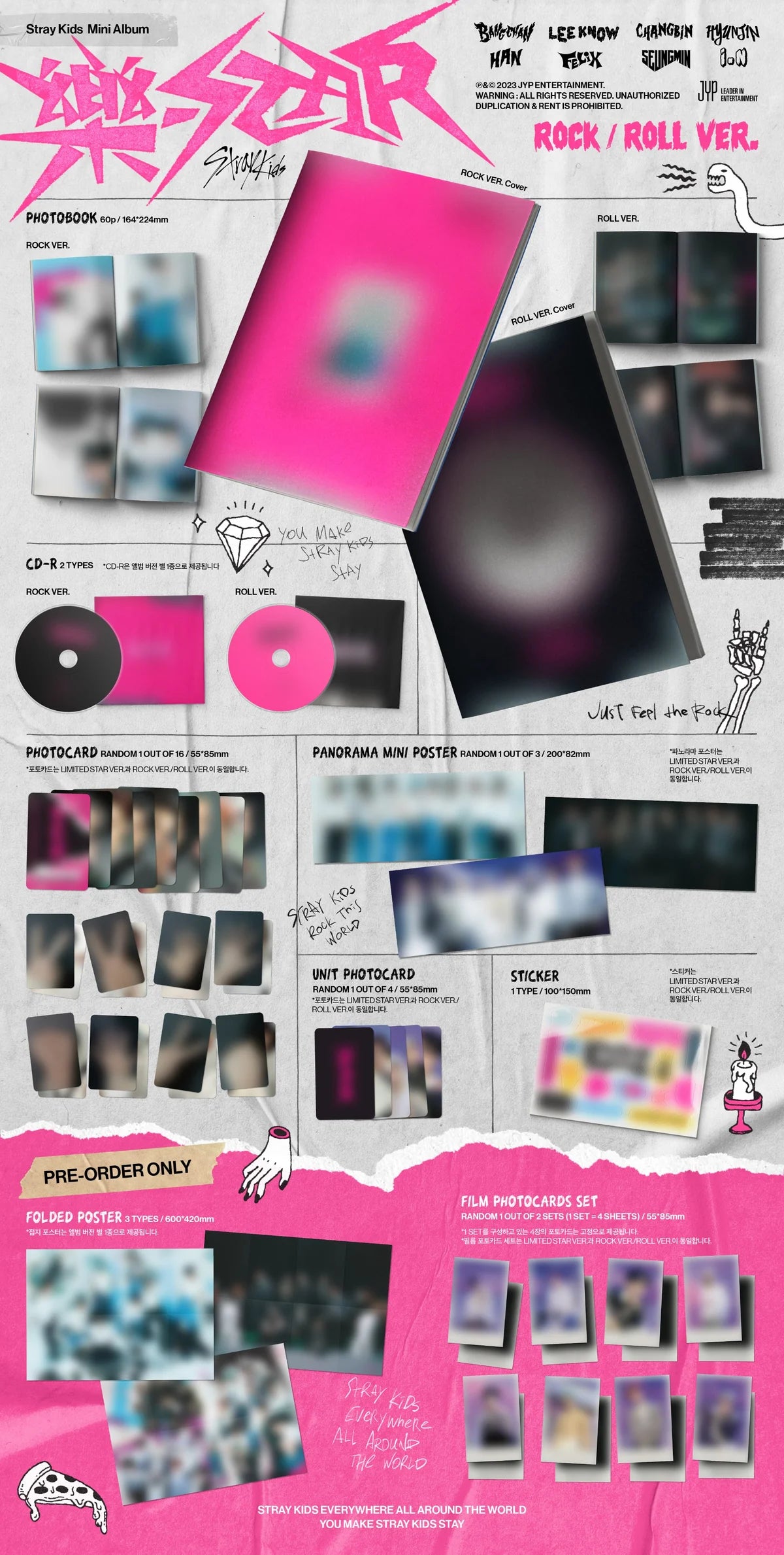 Stray Kids 8th Mini Album "Rock Star" 樂 ver. Roll