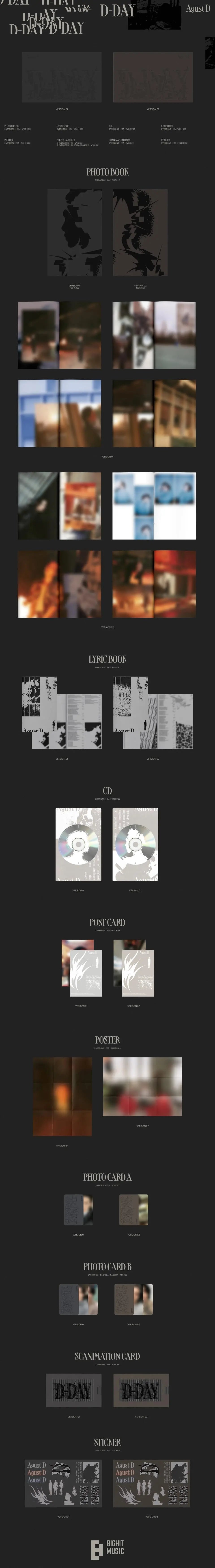 BTS Agust D <D DAY> ver. Random