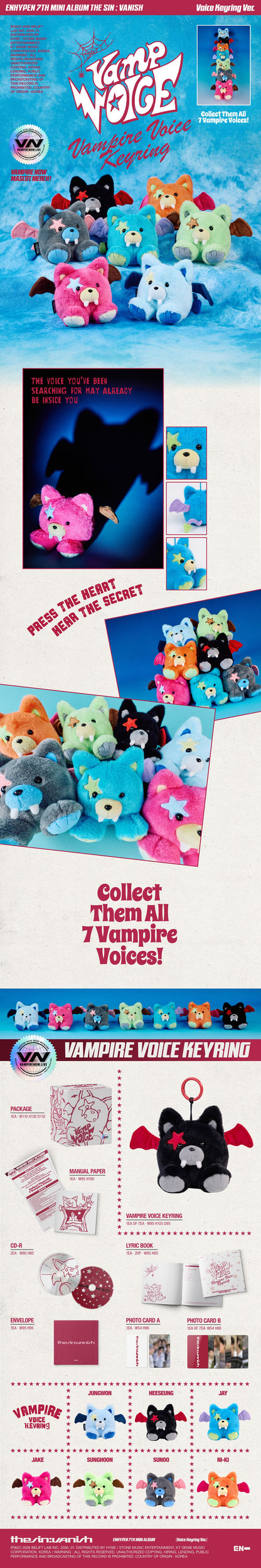 [PREVENTA] Enhypen 7th Mini Album "The Sin:Vanish" ver. Voice Keyring Random